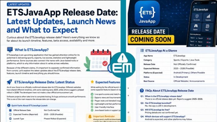 ETSJavaApp Release Date