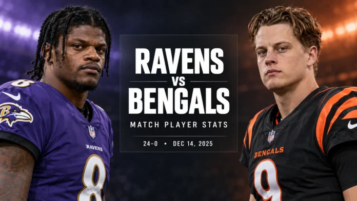 Baltimore Ravens vs Bengals Match Player Stats