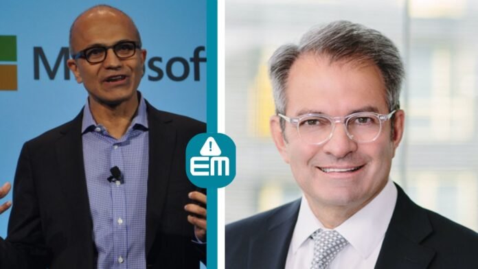 Satya Nadella and Michel Vounatsos